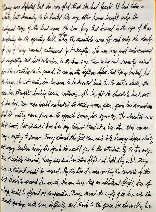 Fountain pen longhand short story, day 7